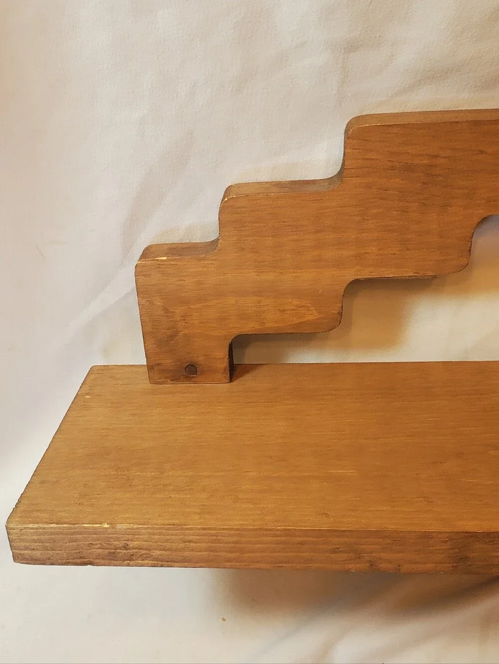 Rustic Wooden Wall Shelf Vintage Display Knick Knacks Reversible Retro MCM